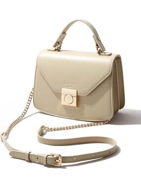 Chic Vegan Leather Satchel Purse with Chain Strap - Stylish Crossbody Bag for